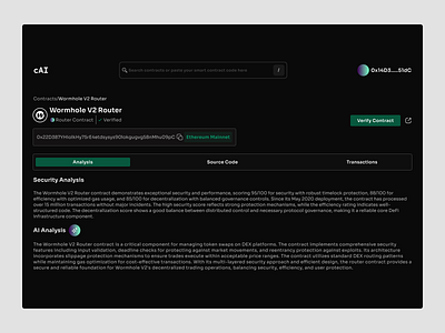 cAI { Smart Contract Analyzer } V0.1 design product design smart contracts uxui web3