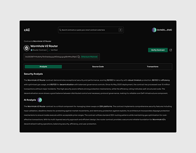 cAI { Smart Contract Analyzer } V0.1 design product design smart contracts uxui web3