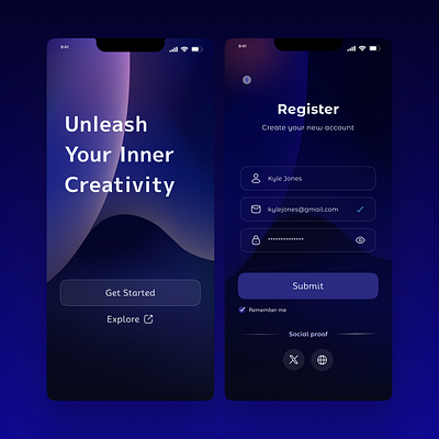 Web3 Contest Giveaway app design app inspiration app ui art contest contest giveaway crypto dark dark mode defi inspiration design giveaway glass design glassmorphism gradient background home screen ui web3