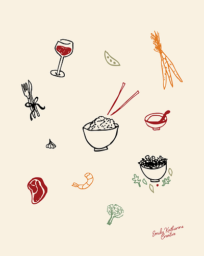 hibachi dinner menu illustrations brand design branding branding inspo dinner ideas dinner illustration dinner menu food icons food illustrations graphic design hibachi hibachi dinner illustration logo design resturant