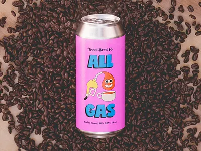 All Gas - Good Brew Co. - Craft Beer Render 3d ale beer beer label branding brewery coffee craft beer double ipa gose graphic design hazy ipa illustration ipa lager logo pilsner product render render stout