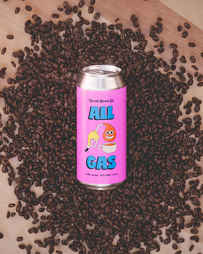 All Gas - Good Brew Co. - Craft Beer Render 3d ale beer beer label branding brewery coffee craft beer double ipa gose graphic design hazy ipa illustration ipa lager logo pilsner product render render stout