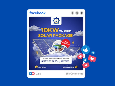 Solar Panels Social Media Post Design advertising design energy graphic designer marketing power renewable energy social media post socialmedia solar solar panels solar power