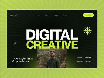 Website of a digital creative - Portfolio branding design designer digital figma graphic design green header minimalist modern personal branding porfolio simple ui visual identity web web design webdesign website