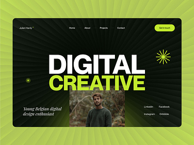 Website of a digital creative - Portfolio branding design designer digital figma graphic design green header minimalist modern personal branding porfolio simple ui visual identity web web design webdesign website