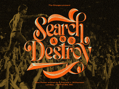 Search & Destroy Title Card branding design graphic design handlettering iggypop illustration lettering procreate punkrock rocknroll typography vintage