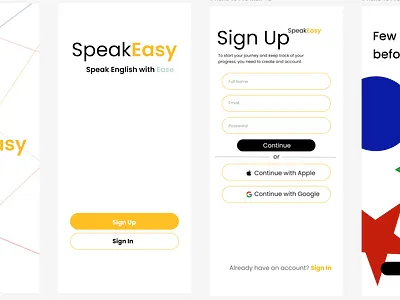 SPEAK EASY app graphic graphic design ui