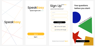 SPEAK EASY app graphic graphic design ui