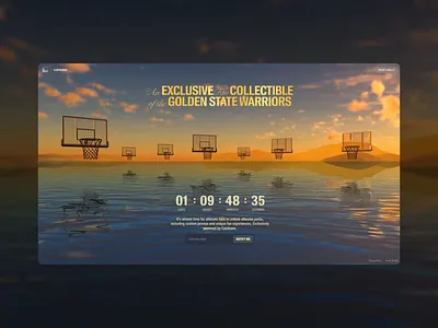 An engaging 3D microsite for Coinbase and Warriors 3d 3d website animation blockchain coinbase coming soon mint nft onchain sport timer warriors web 3 web3