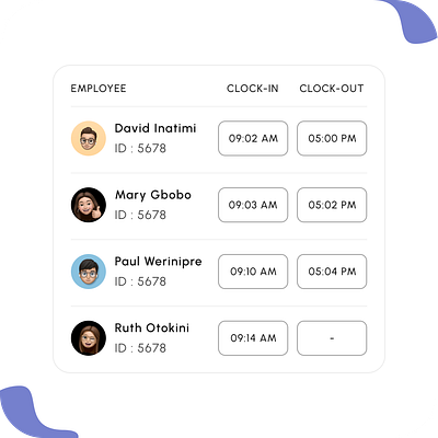 Employee Attendance UI design ui ux