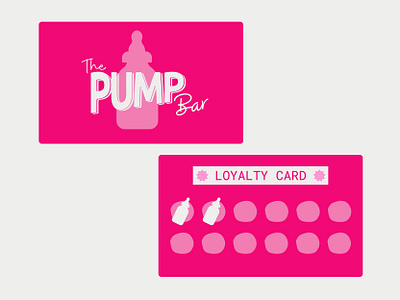 The Pump Bar - A Pumping Supply Store Brand breastfeeding card design feminine branding lactation consultant loyalty card loyalty card design womens branding