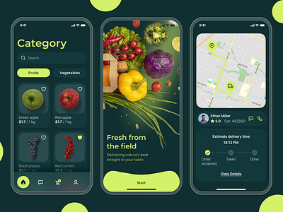 Mobile app for fresh vegetable and fruit delivery animation appdevelopment deliveryapp design figma freshfood freshproduce fruitdelivery interfacedesign intuitiveinterface ios mobile mobileapp mobileappdesign photoshop ui userexperience ux uxuidesign vegetabledelivery