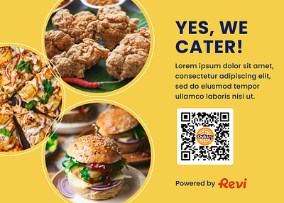 Catering Postcards advertising boba catering food marketing postcards qr code quickly restaurant