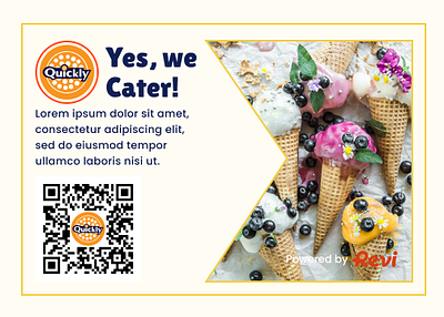 Catering QR Postcards card catering food marketing qr code quickly restaurant