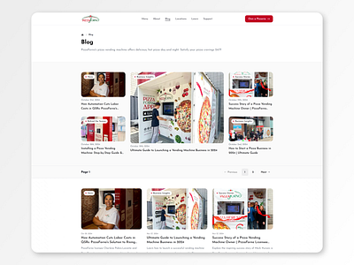 Pizza Franchise Website - Blog Design blog design blog page blog section blog ui franchise franchise design franchise ui franchise website franchise blog hero section pizza business pizza restaurant qsr web design web development website