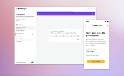Reviewer Survey Redesign - SkillsEngine feature redesign ui ux