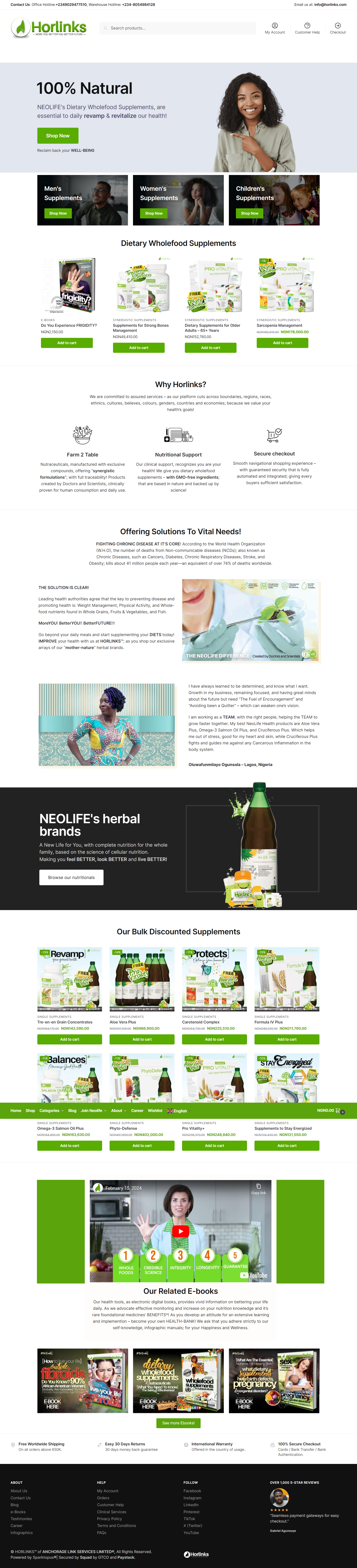 Horlinks (Vitamin & Supplement Store) - Website Development ui web design website development