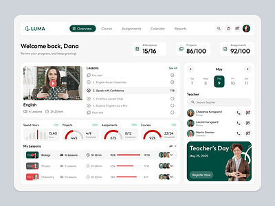 LUMA - Dashboard UI/UX Design for Edtech bootcamp class clean course dashboard design edtech education education platform learning learning platform management modern platform saas study ui design uiux