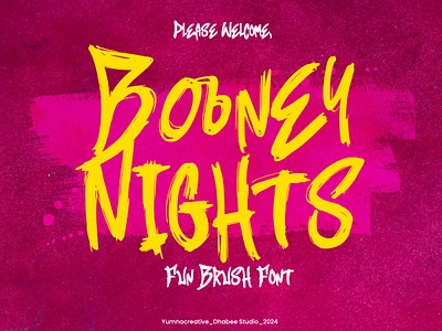 Booney Nights – Fun Brush Font best brush classic decorative design display font handwritten illustration modern new rough trend typeface typography ui unique urban vintage web