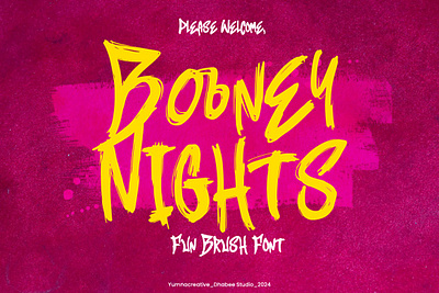 Booney Nights – Fun Brush Font best brush classic decorative design display font handwritten illustration modern new rough trend typeface typography ui unique urban vintage web