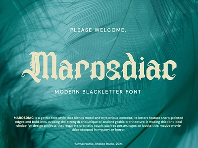 Marosdiac – Modern Blackletter Font blackletter dark design font fraktur gothic horror illustration metal modern music new old english rock trend typeface typography urban vintage web