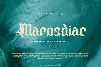 Marosdiac – Modern Blackletter Font blackletter dark design font fraktur gothic horror illustration metal modern music new old english rock trend typeface typography urban vintage web