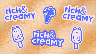 Ice Cream Shop Branding blue branding blue logo branding character design cute branding ice cream ice cream branding ice cream packaging logo packaging design pink and blue pink branding pink logo