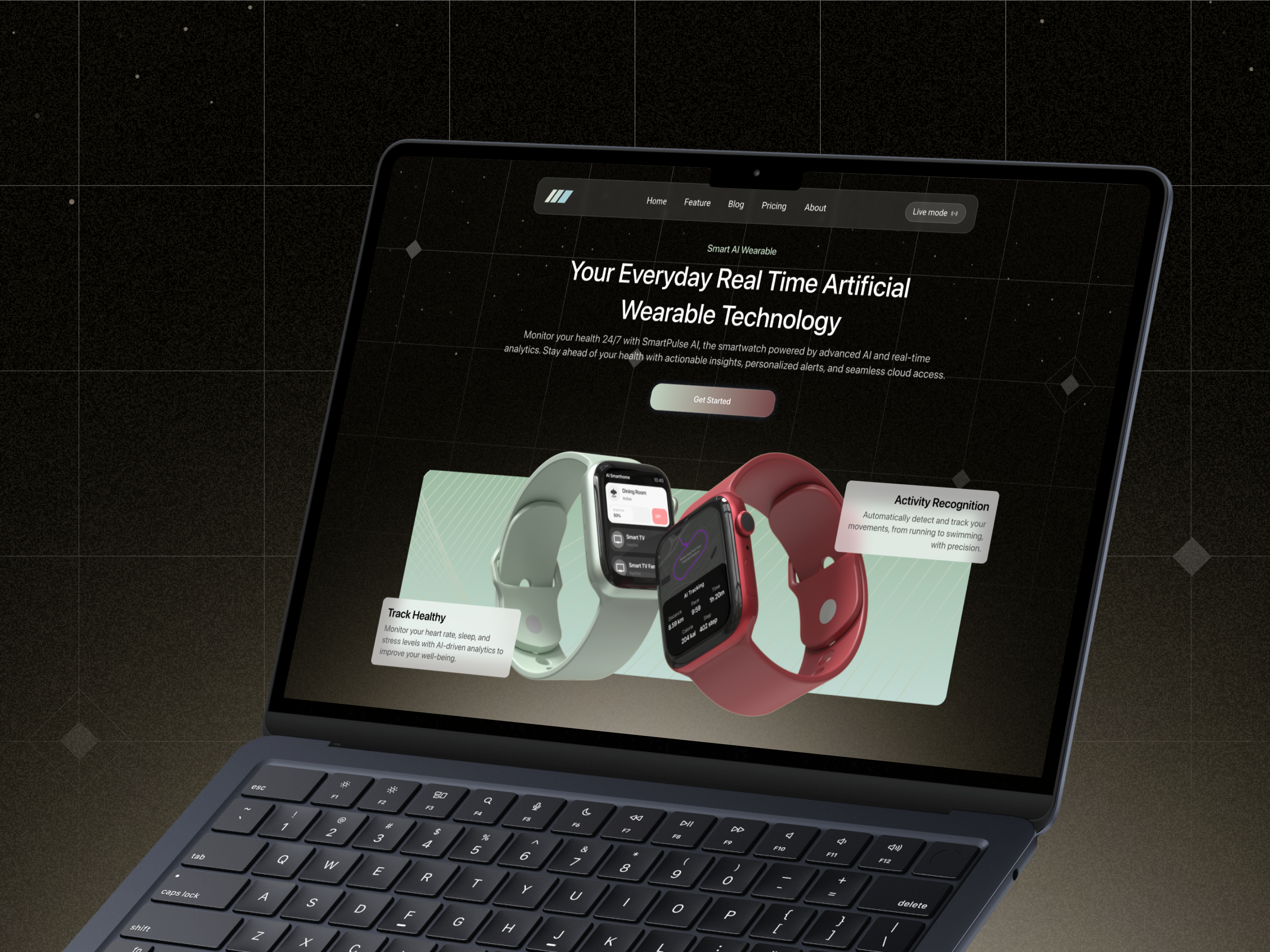 Example of Smartwatch AI SaaS Landing Page