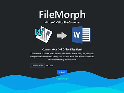 FileMorph Website website mockup