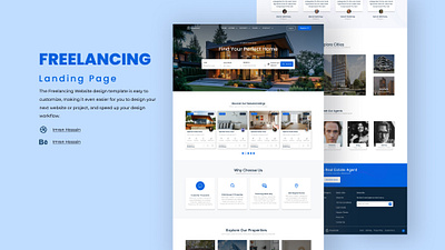 Freelancing Landing Page Design. career clean dashboard employment freelance marketplace freelance website hiring platform homepage interface job listing landing page marketing product design ui uidesign uiux webdesign website website design work finder