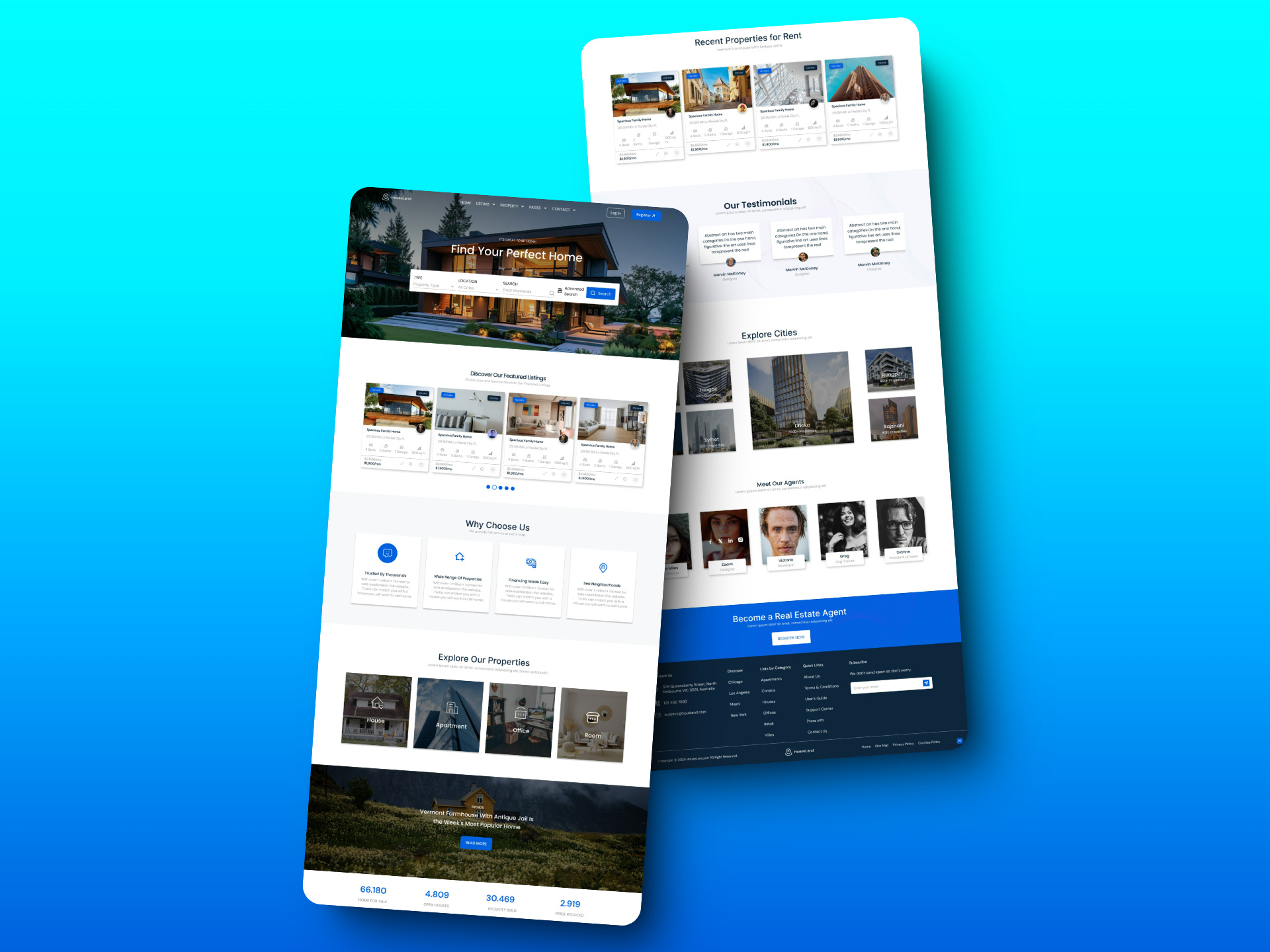 Real Estate Landing Page Design. career clean dashboard employment freelance marketplace freelance website hiring platform homepage interface job listing landing page marketing product design ui uidesign uiux webdesign website website design work finder