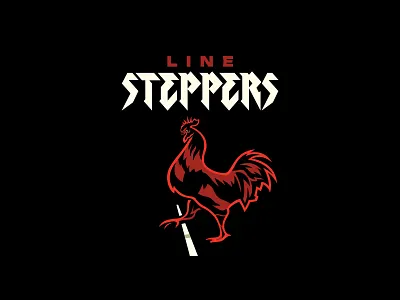 Line Steppers branding cock design graphic design illustration illustrator logo rooster strut vector