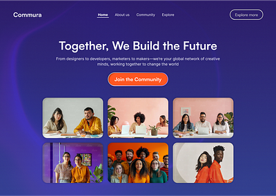 Community building website landing page design design figma landing page ui ux webdesign website design