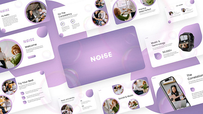 Noise Presentation branding design elegant graphic design logo music music day music world noise powerpoint presentation template