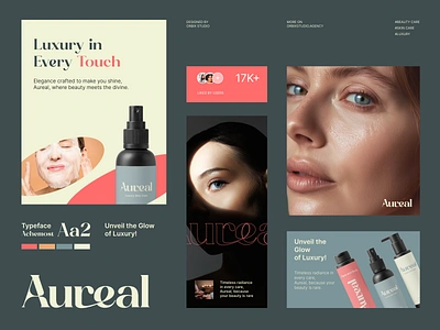 Aureal - Luxury Skincare Branding | Orbix Studio beauty beauty brand bodycare brand brand guidelines brand identity brand sign branding cosmetics glamour graphic design haircare lip care logo logo design makeup orbix studio skincare treatment visual identity