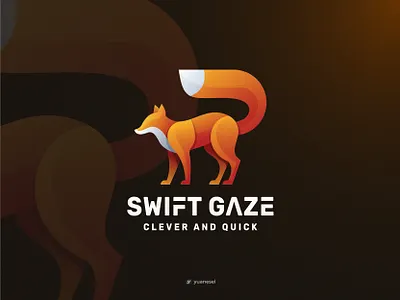 SWIFT GAZE Creative Fox Logo Design animal brand branding clever colorful creative logo dynamic fox fox logo gradient graphic design identity mark simple logo smart logo symbol wildlife