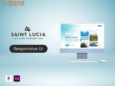 Saint Lucia Landing Page branding ui