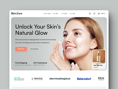 Skin Care - eCommerce Website beauty beauty care website beauty product clean cosmetics website cosmetology design ecommerce landing page meo studio mockup product product design skin care skincare web web design webdesign website website design