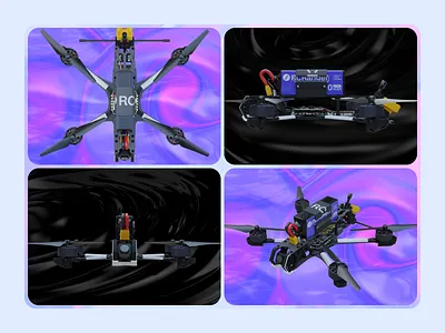 Sky-High Branding: A Drone Gallery Showcase 3d 3d drone animation brand identity branding design drone drone branding drone model drone presentation fly gallery high tech modern ui motion graphics product gallery quadcopter quadrocopter ui ui design