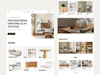 W Home - Furniture E-commerce Website ecommerce website furniture furniture ecommerce furniture website home design home interior interior design interior ecommerce interior web design landing page website design