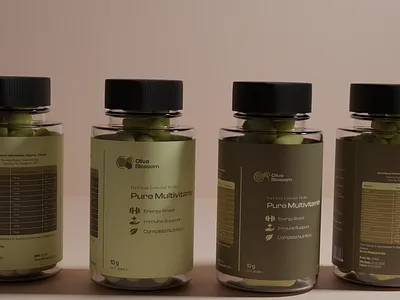 Supplement Bottle 3d Modelling/Render 3d bottle model 3d modelling 3d models adobe illustrator blender label design product design product model