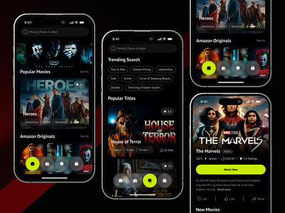 Movie Streaming Mobile App amazon animation app design booking disney imdb ios mobile mobile app mobile app design mobile ui movie movie app movie streaming movies netflix stream ticket video stream