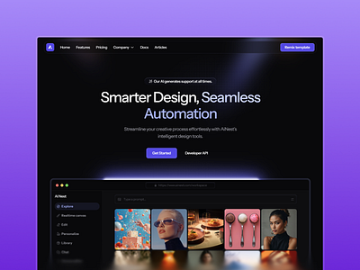 AI Nest - Framer Template ai ai design ai framer ai ui dark mode design design system figma figma ui framer framer ai ui ui design web web design web ui