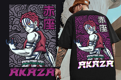 Akaza Demon Slayer Tshirt Illustration fanarttshirt.