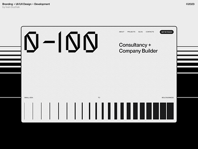 0to100 | Website Design agency branding brutal clean design layout minimal studio typography ui uiux ux webdesign webflow website