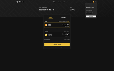 Kinza Stake blockchain crypto defi stake ui ux web3