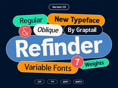 Refinder - Family Font 80s chunky display family font graptail ligatures quirky retro sans serif typeface typography