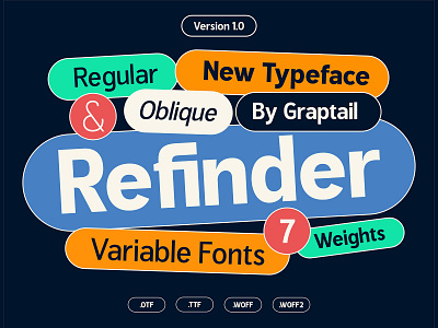 Refinder - Family Font 80s chunky display family font graptail ligatures quirky retro sans serif typeface typography