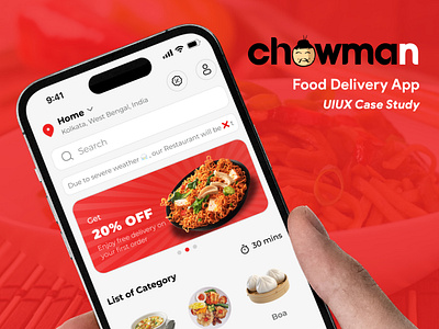 Chowman Case Study app design app designer chowman app chowman case study chowman food delivery app figma design figma designer food delivery app food delivery app design graphic design graphic designer ui design uiux design ux design