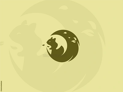 The Squirrel Logo animal circle design illustration leaves logo logodesign logomark rounded squirrel